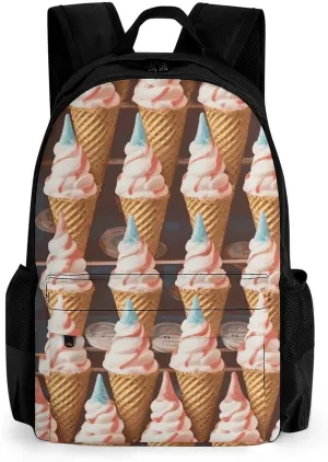 Backpack for Men Women Laptop Backpack Ice Cream Cones Fifties Time-png Casual Daypack Laptop Bag for Travel, 42x30.5cm