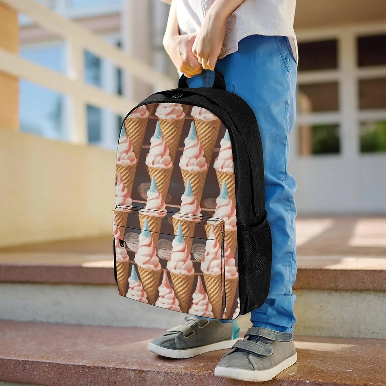 Backpack for Men Women Laptop Backpack Ice Cream Cones Fifties Time-png Casual Daypack Laptop Bag for Travel, 42x30.5cm