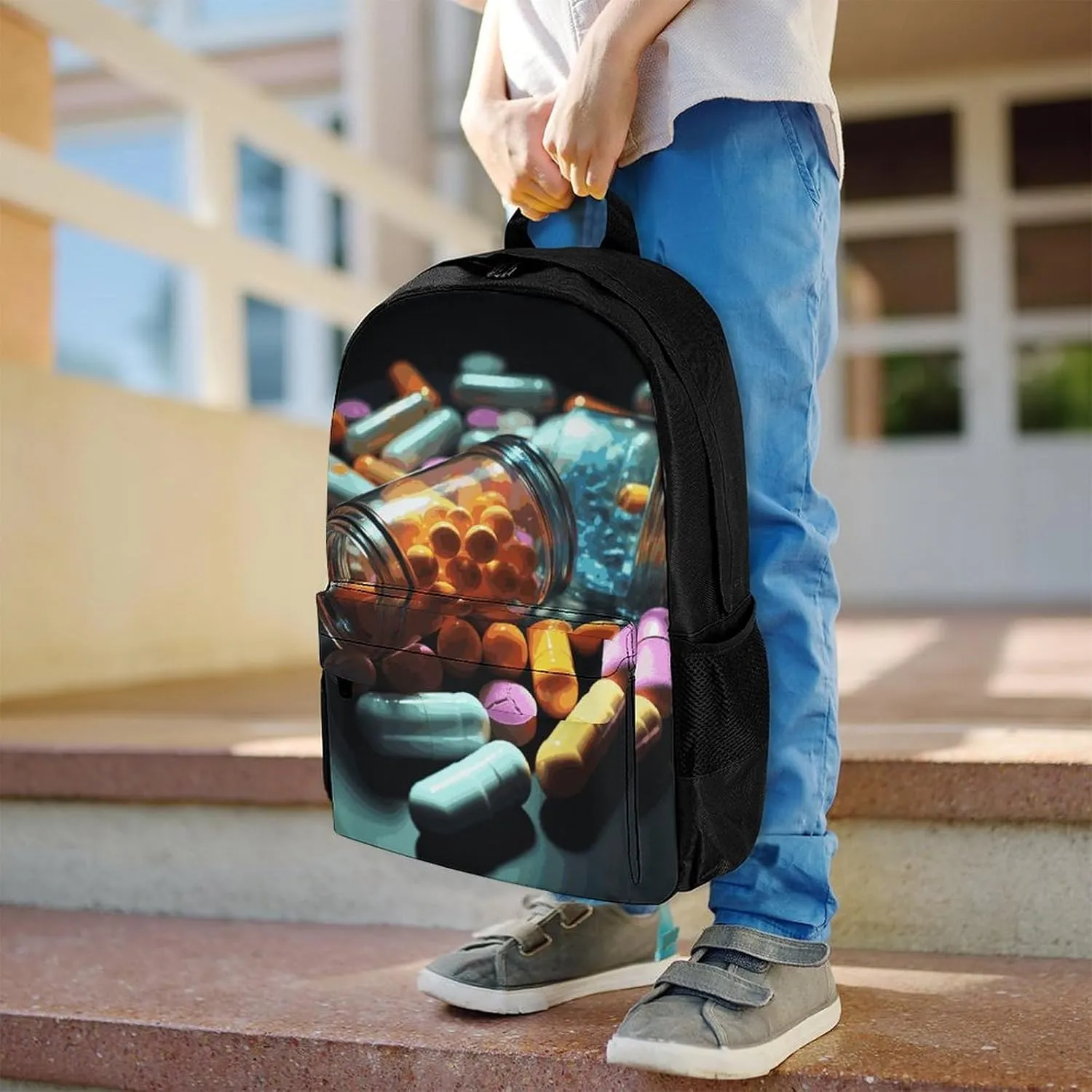 Backpack for Men Women Laptop Backpack Medicine Pills Casual Daypack Laptop Bag for Travel