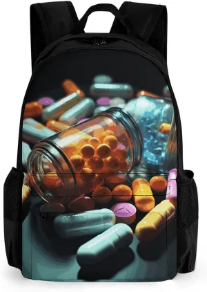 Backpack for Men Women Laptop Backpack Medicine Pills Casual Daypack Laptop Bag for Travel