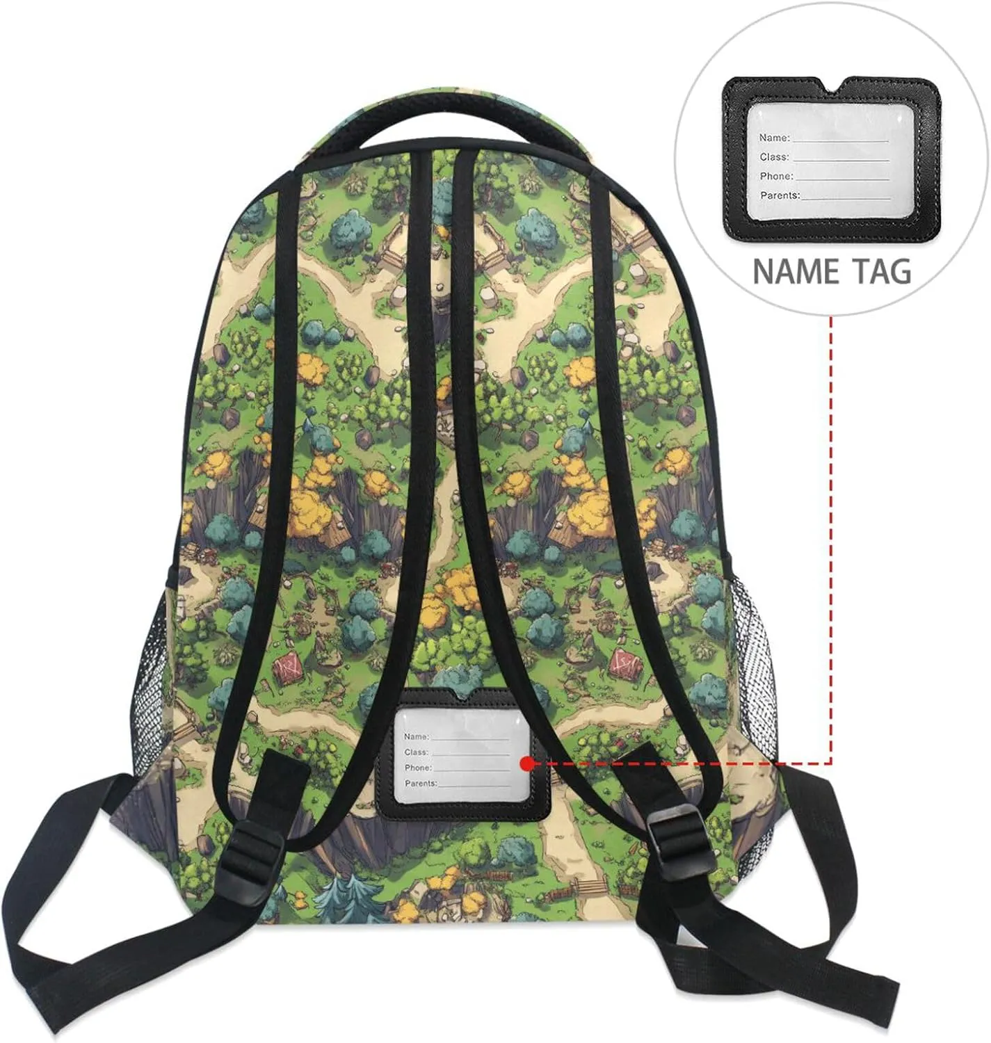 Backpack for Women Men Waterproof Diaper Bag Backpack with Chest Strap for Travel Trip Boho Game Map