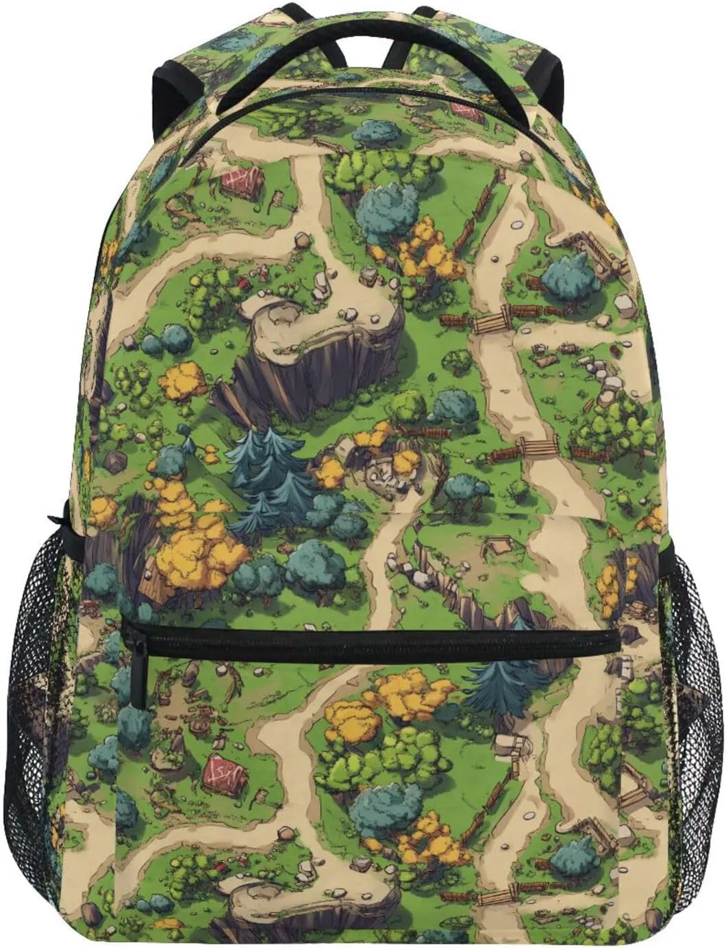 Backpack for Women Men Waterproof Diaper Bag Backpack with Chest Strap for Travel Trip Boho Game Map