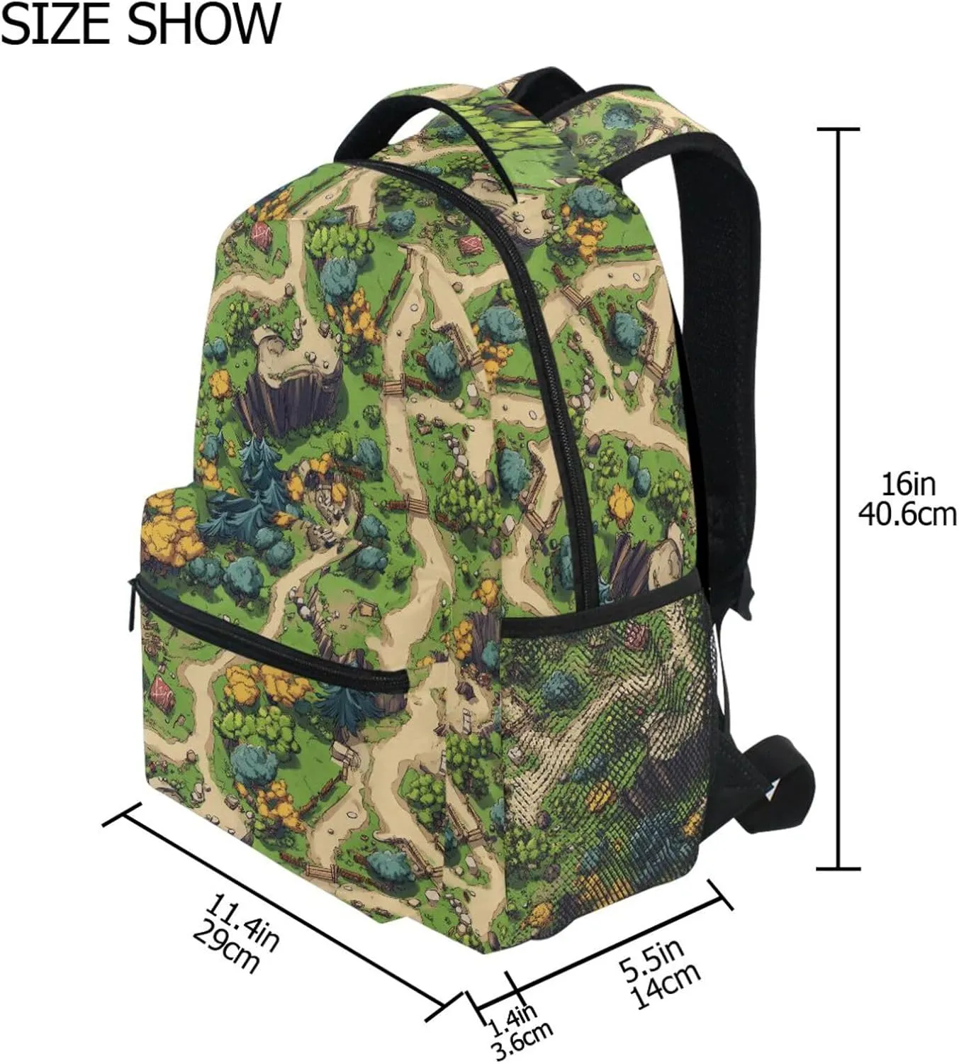 Backpack for Women Men Waterproof Diaper Bag Backpack with Chest Strap for Travel Trip Boho Game Map
