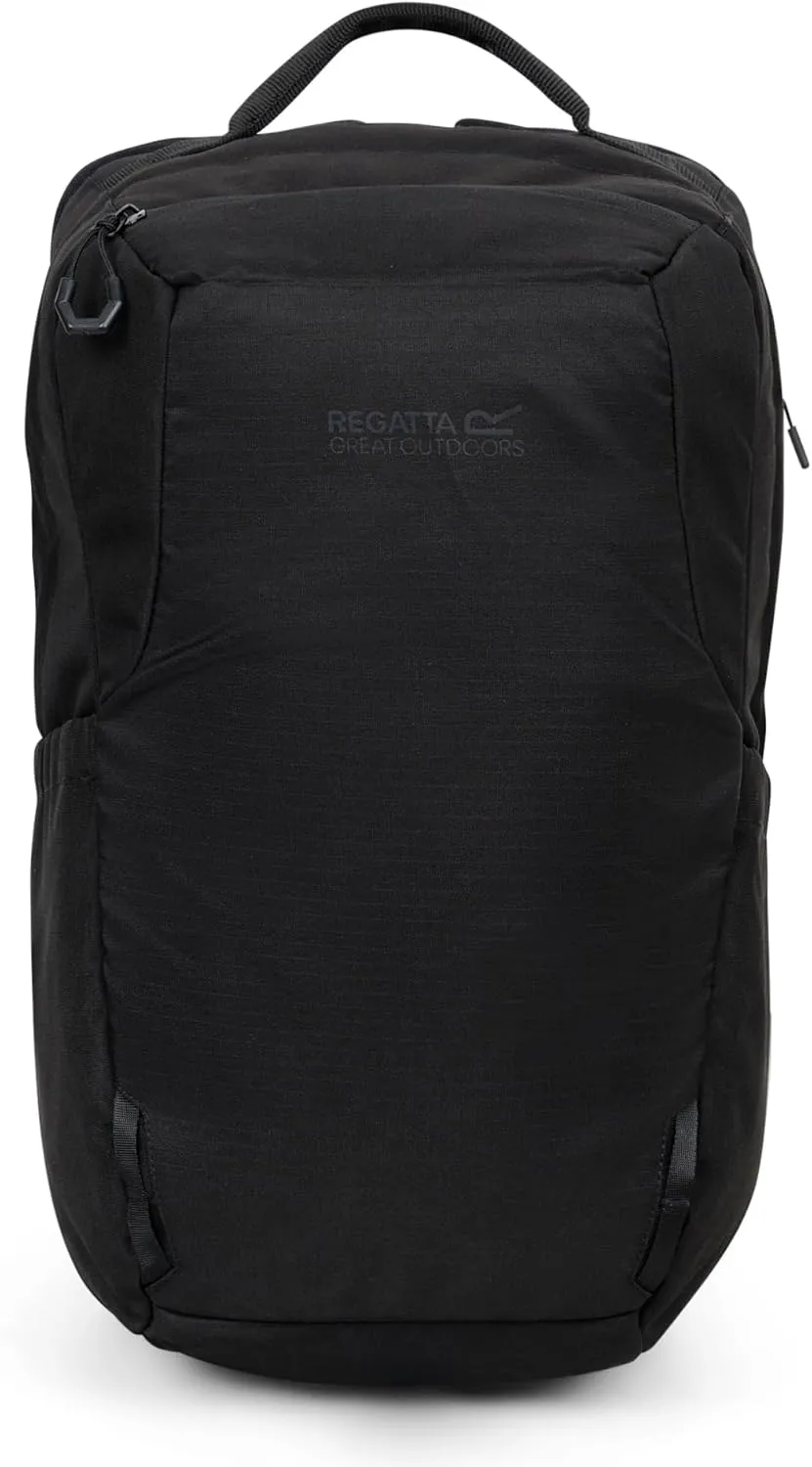 Backpack Voyad 25L in Durable Water-Repellent Ripstop Fabric & Lockable Zips - Perfect for Walking, Hiking, Camping & Trekking, Black, L, Casual