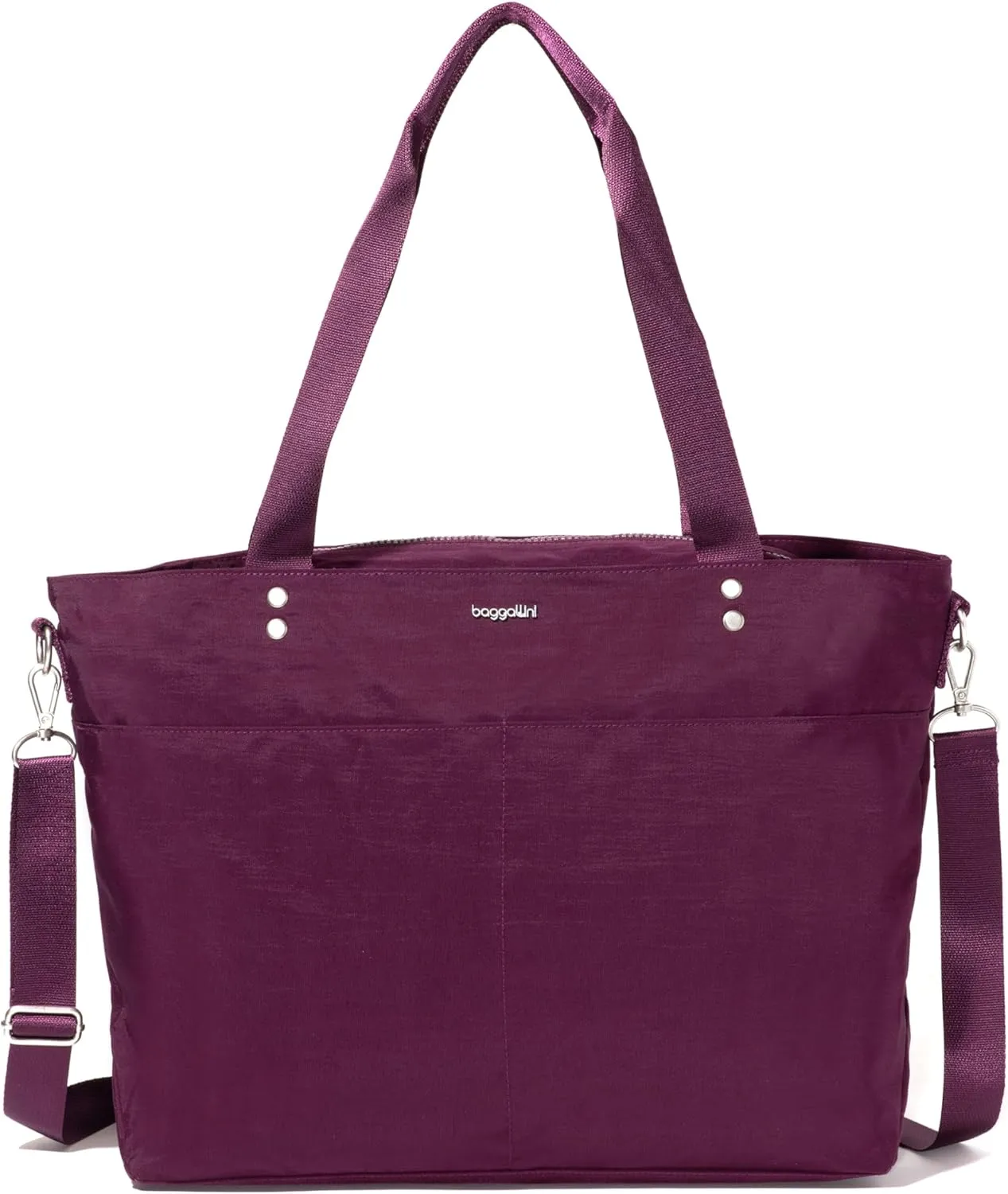 Baggallini Carryall Laptop Tote-Medium 12x19 Inch Travel Crossbody Shoulder Bag