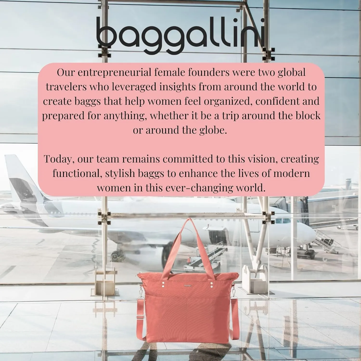 Baggallini Carryall Laptop Tote-Medium 12x19 Inch Travel Crossbody Shoulder Bag