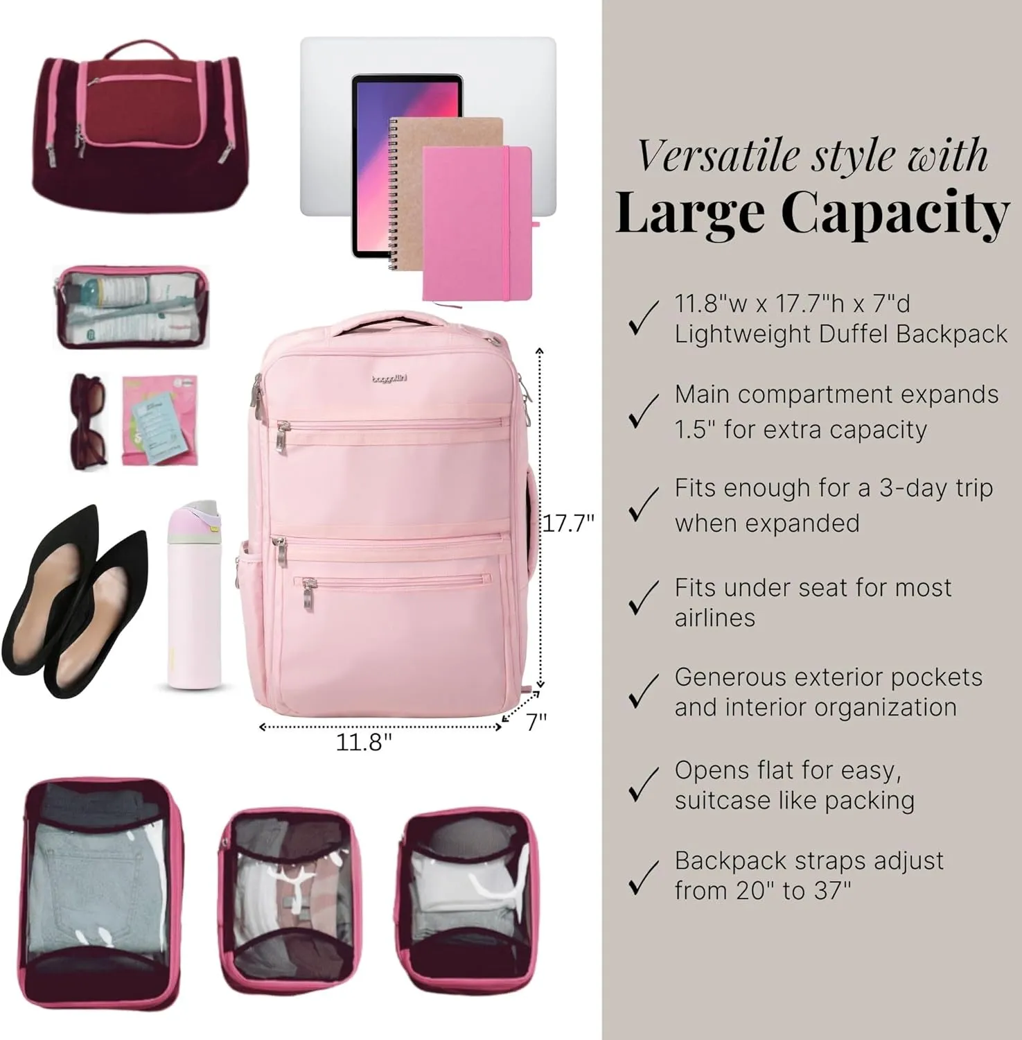 Baggallini Modern Convertible Travel Backpack