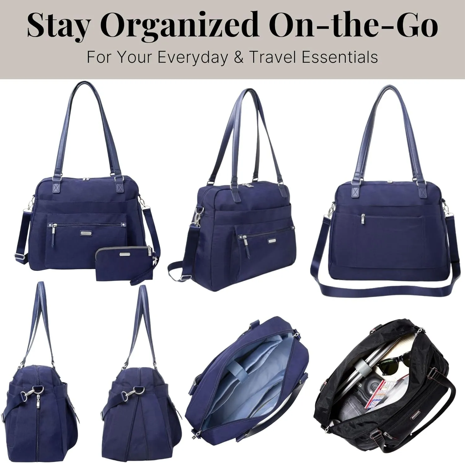 Baggallini Overnight Expandable Laptop Tote - Lightweight Travel Bag for Women