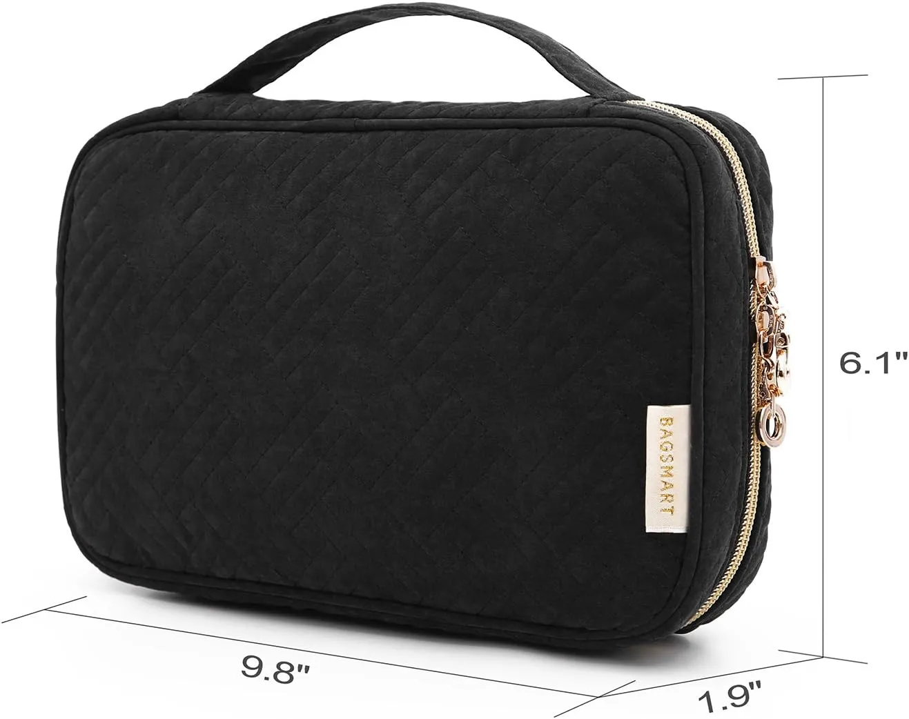 BAGSMART Jewelry Organizer Bag Travel Jewelry Storage Cases for Necklace, Earrings, Rings, Bracelet, Black