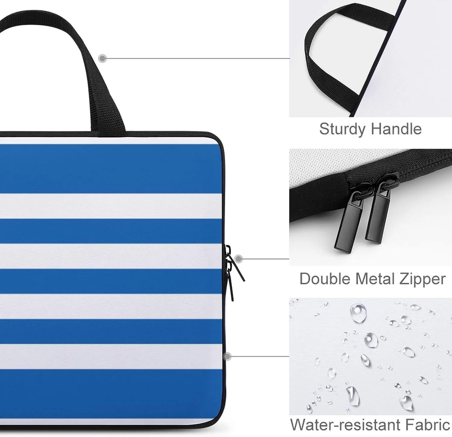 Bahamas Flag Teacher's Tote Men's Laptop Bag Leather Waterproof Briefcase Portable Pattern