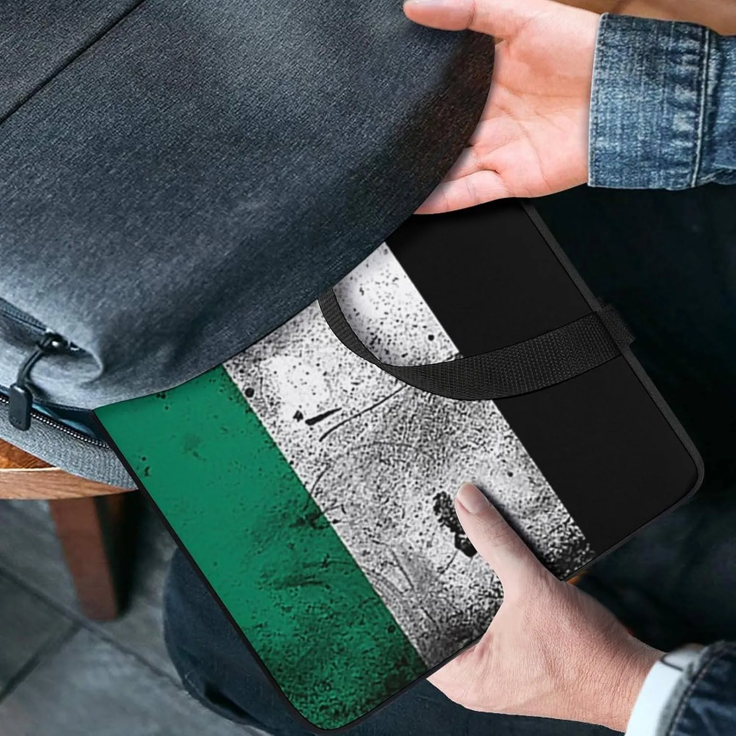 Bahamas Flag Teacher's Tote Men's Laptop Bag Leather Waterproof Briefcase Portable Pattern