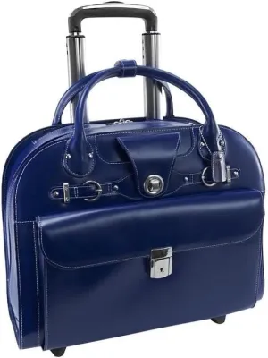 Baroque Beauty Wheeled Ladies Laptop Case - Chic Mobile Laptop Carrier with Gold Accents, Smooth Wheels, and Ample Storage for Glamorous Work or Travel Essentials