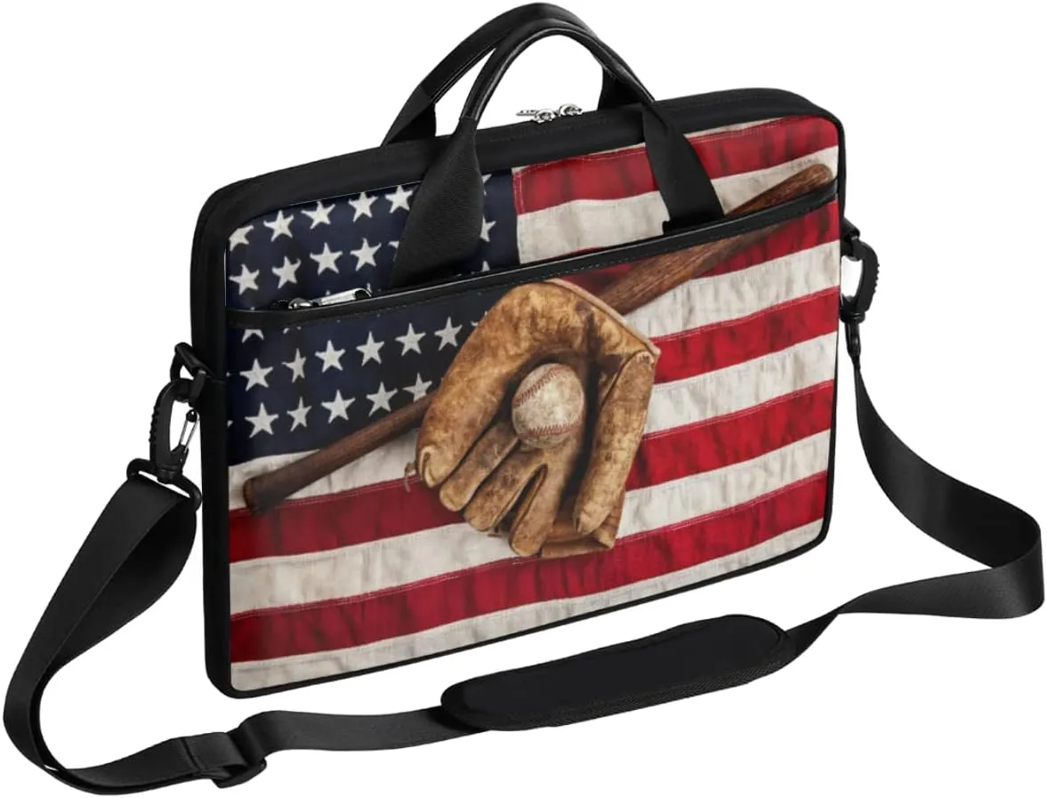 Baseball Ball Print Laptop Shoulder Messenger Bag Waterproof Laptop Briefcase with Handle and Padded Strap Case Sleeve