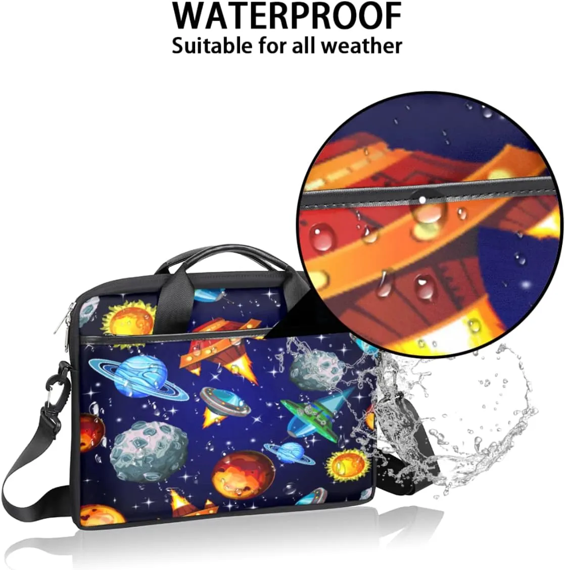 Baseball Ball Print Laptop Shoulder Messenger Bag Waterproof Laptop Briefcase with Handle and Padded Strap Case Sleeve