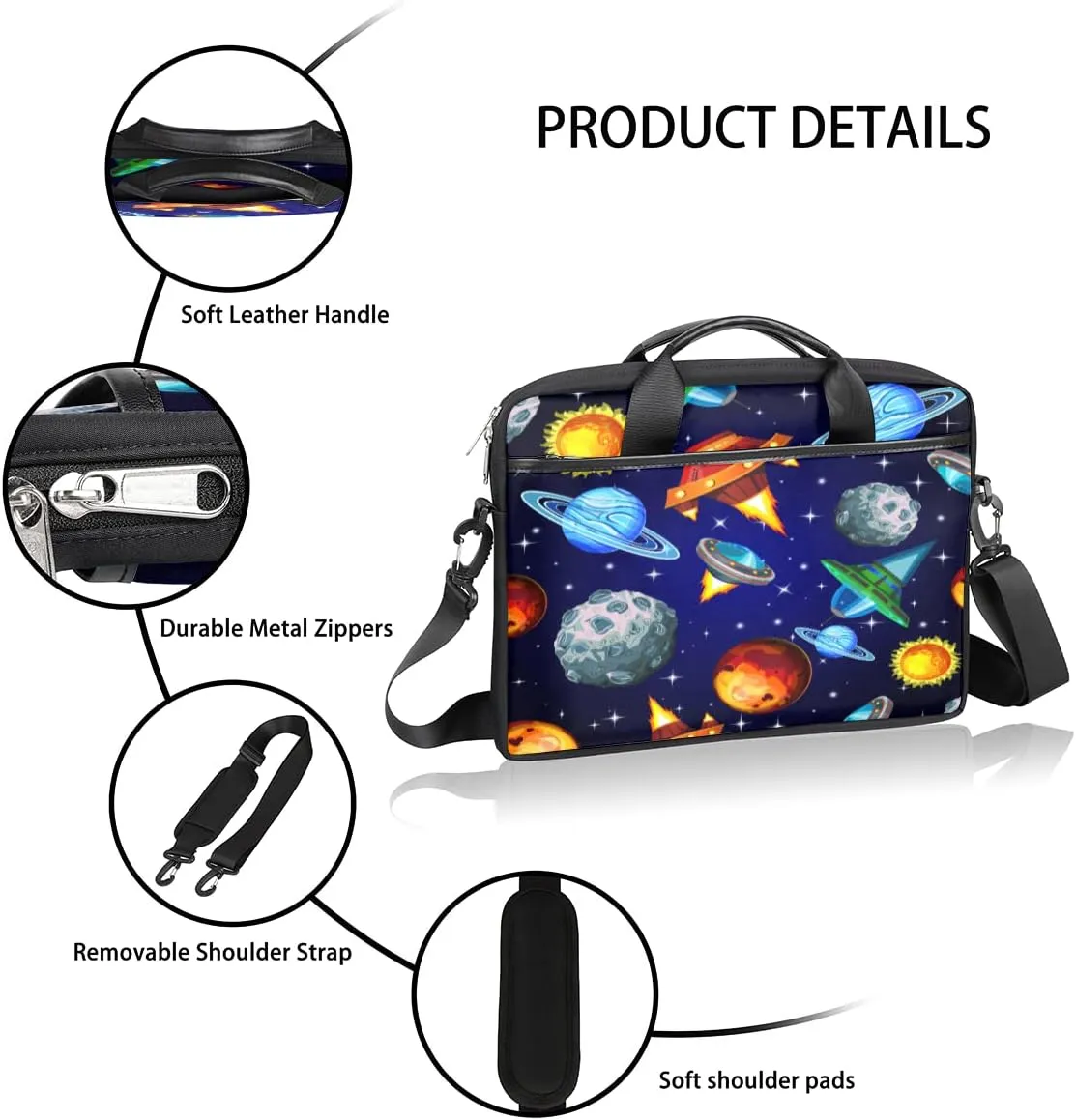 Baseball Ball Print Laptop Shoulder Messenger Bag Waterproof Laptop Briefcase with Handle and Padded Strap Case Sleeve