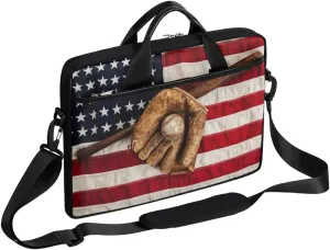 Baseball Ball Print Laptop Shoulder Messenger Bag Waterproof Laptop Briefcase with Handle and Padded Strap Case Sleeve