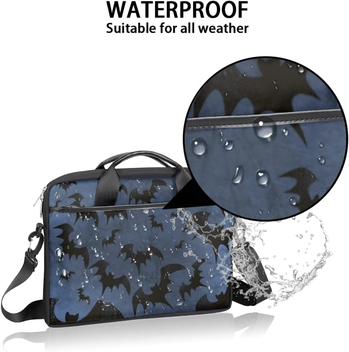 Basketball Texture Laptop Shoulder Messenger Bag Waterproof Laptop Briefcase Handle Padded Strap