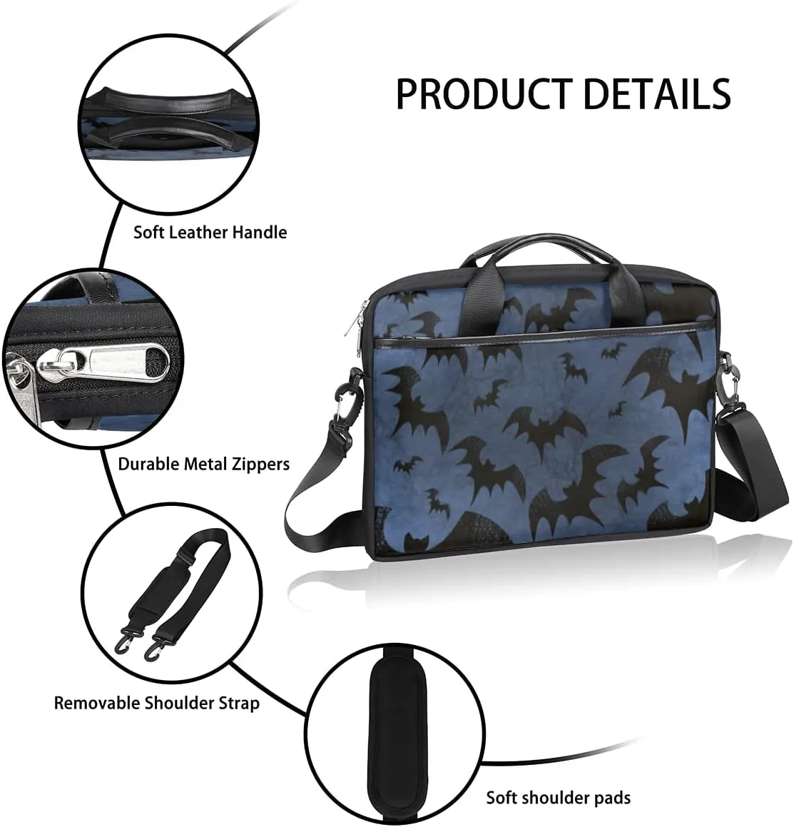 Basketball Texture Laptop Shoulder Messenger Bag Waterproof Laptop Briefcase Handle Padded Strap