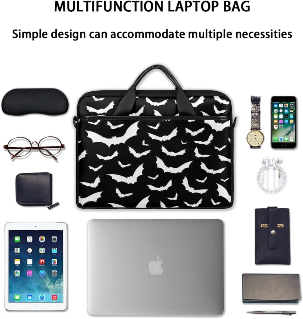 Basketball Texture Laptop Shoulder Messenger Bag Waterproof Laptop Briefcase Handle Padded Strap