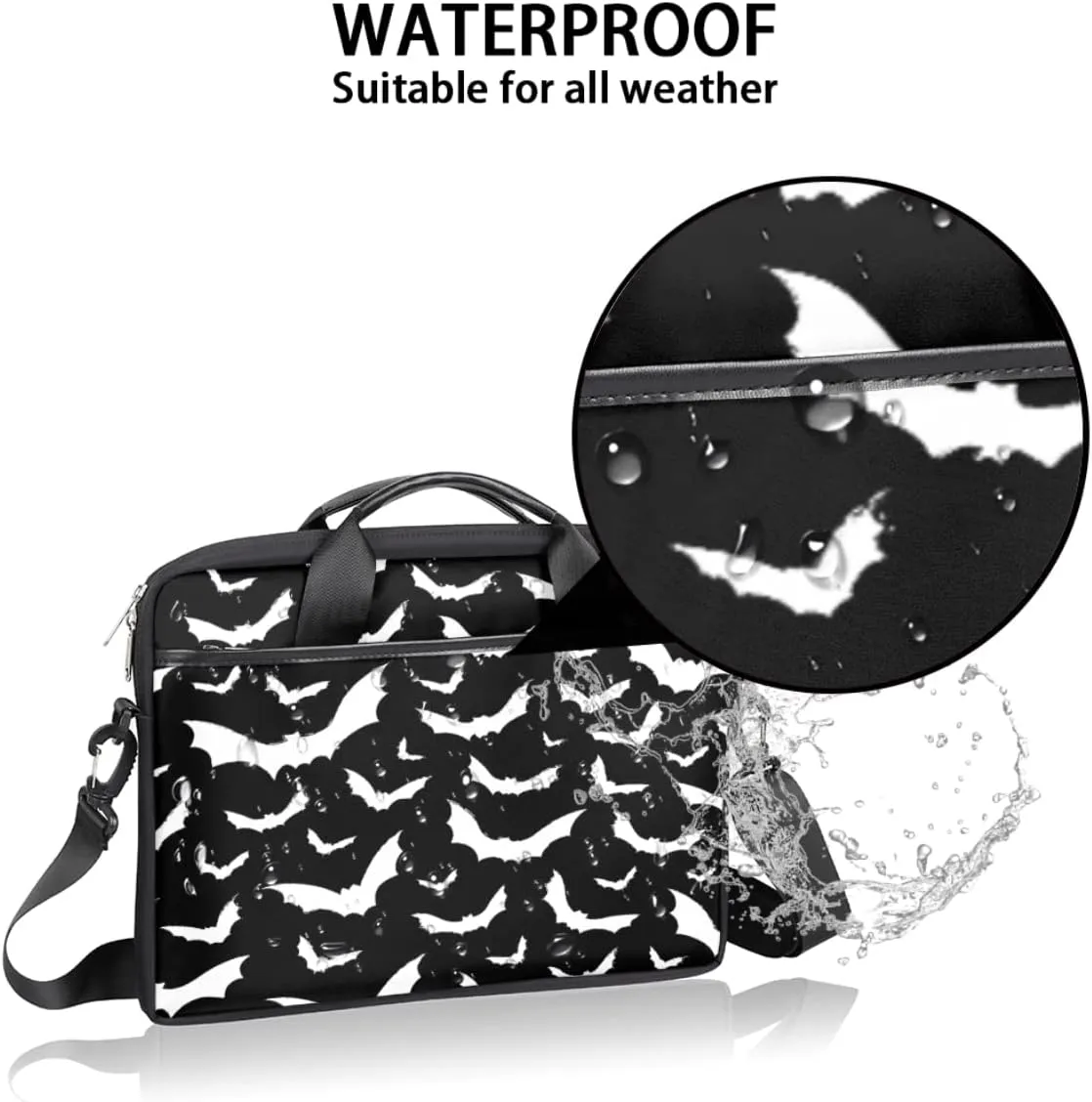 Basketball Texture Laptop Shoulder Messenger Bag Waterproof Laptop Briefcase Handle Padded Strap