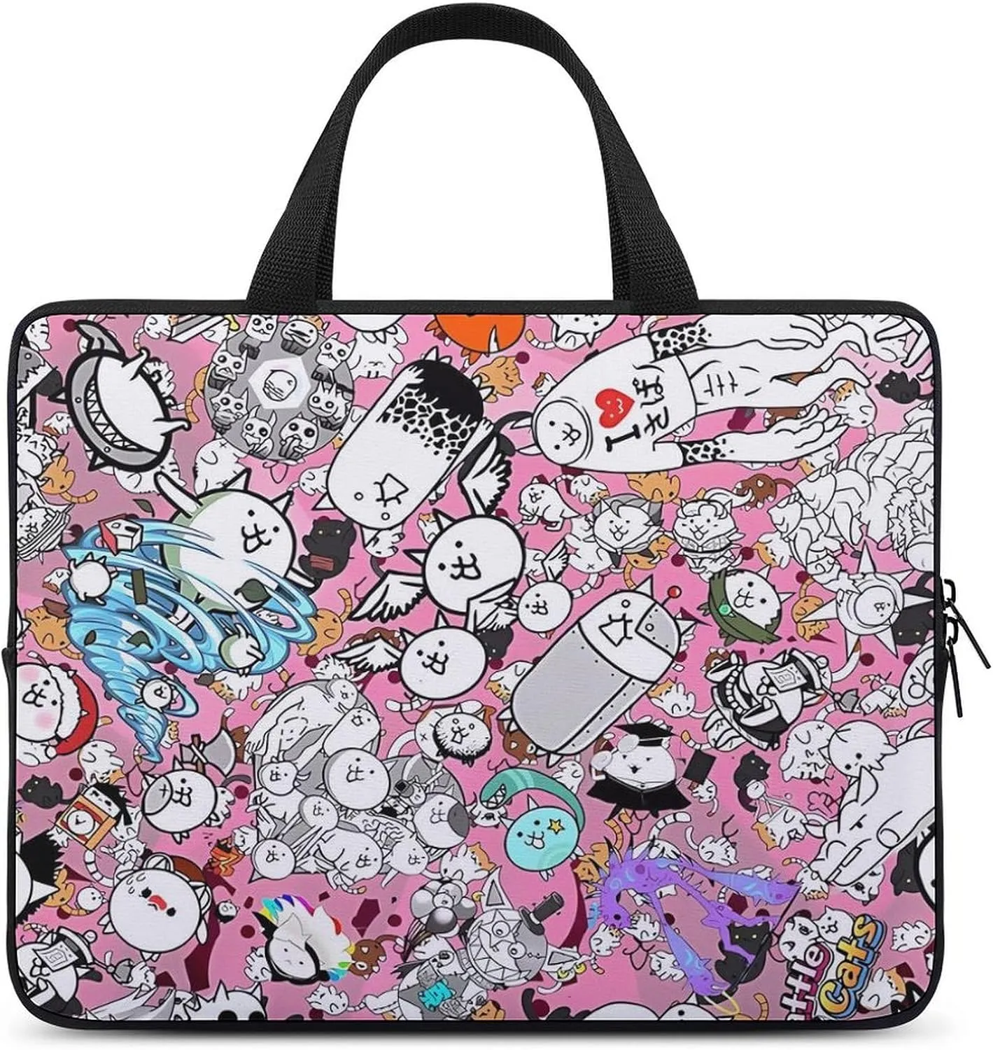 Battle-Cats Slim Laptop Bag - Lightweight And Water-Resistant Carrying Case with Handle