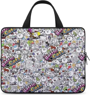 Battle-Cats Slim Laptop Bag - Lightweight And Water-Resistant Carrying Case with Handle