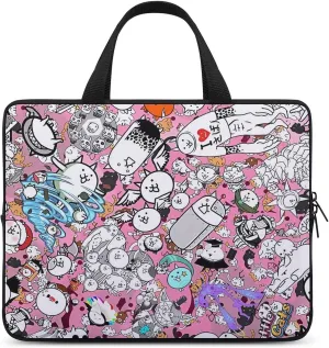 Battle-Cats Slim Laptop Bag - Lightweight And Water-Resistant Carrying Case with Handle