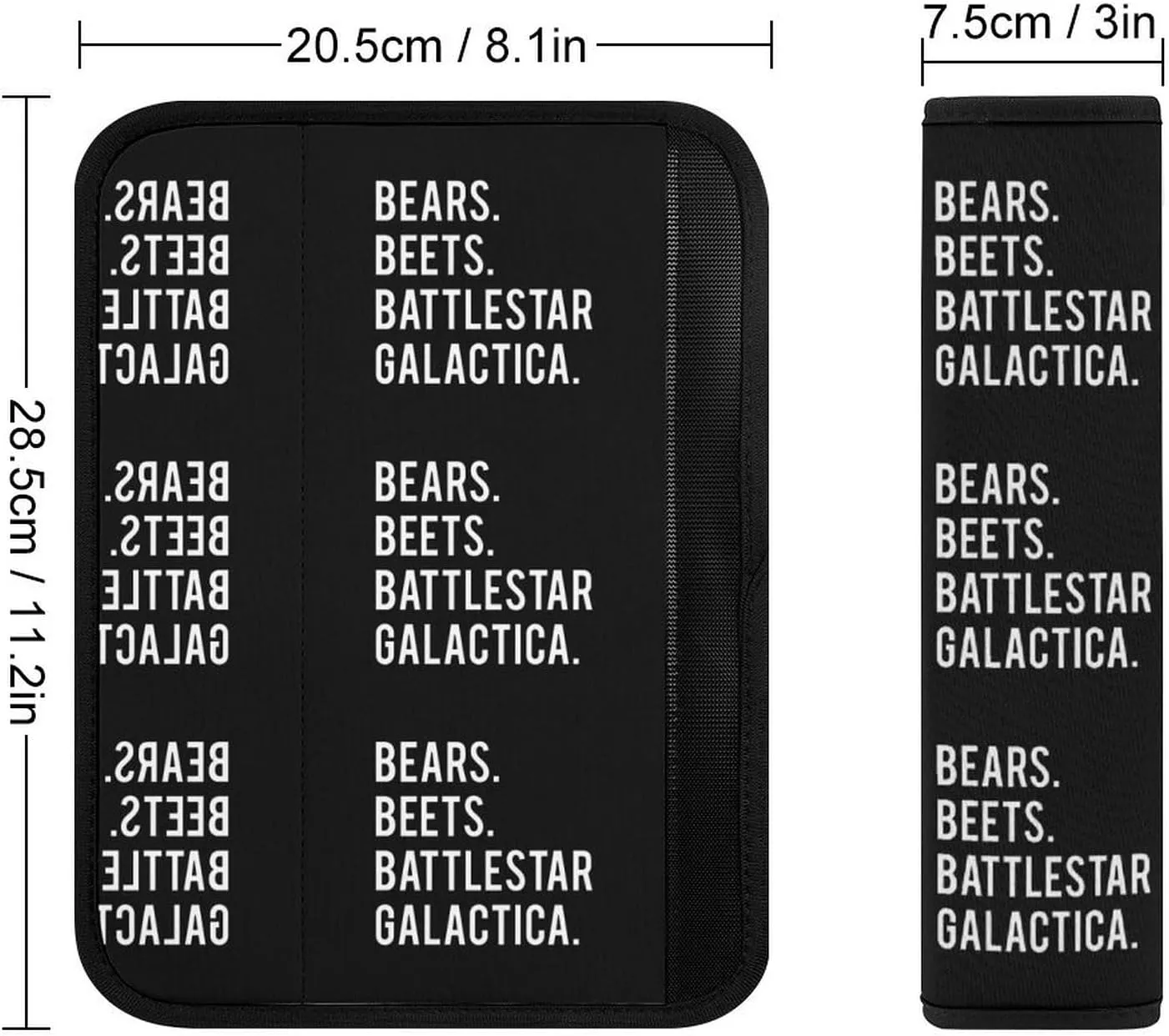 Bears Beets Fashion Car Seat Belt Cover Pad for Shoulder Bag Camera Soft Comfort Accessories 1PCS