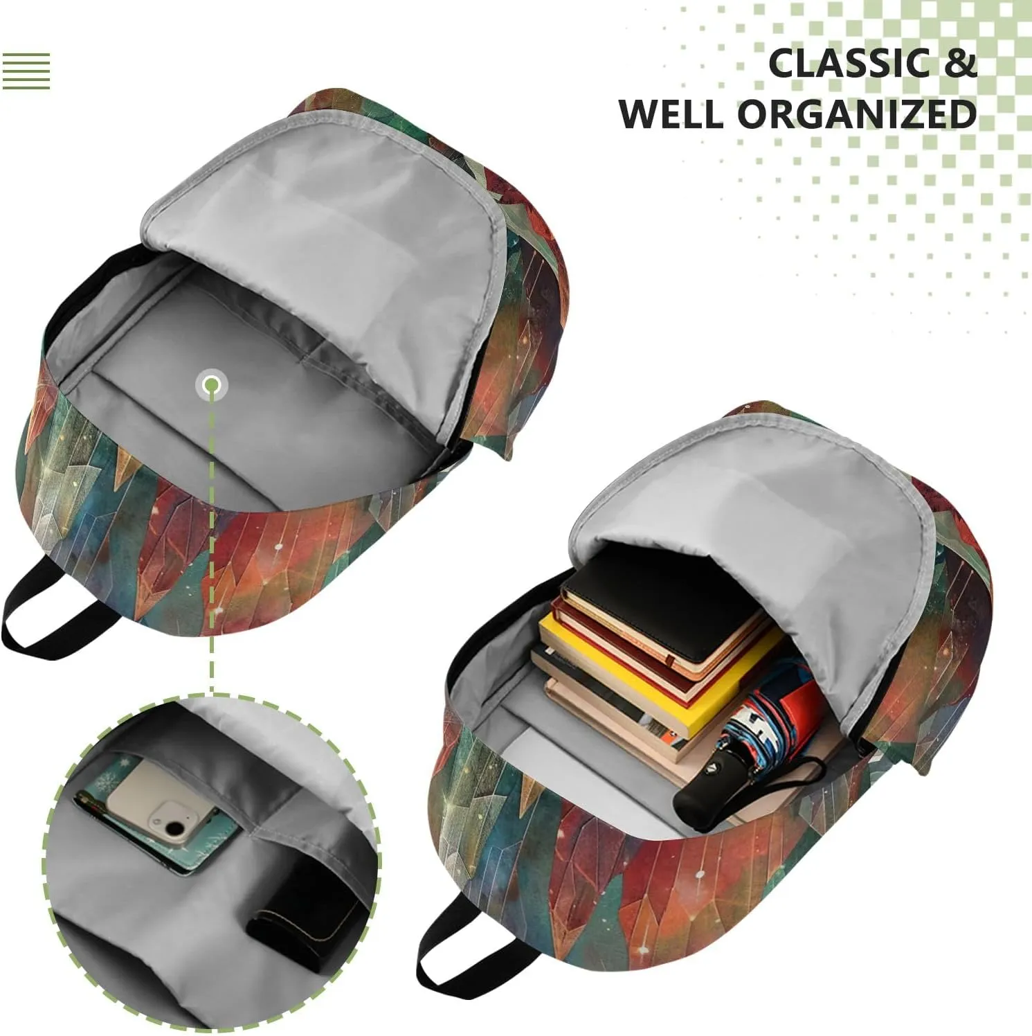 Beautiful Jewel Mountain Womens Laptop Backpack, Multifunctional Travel Backpack, Travel Backpack Waterproof