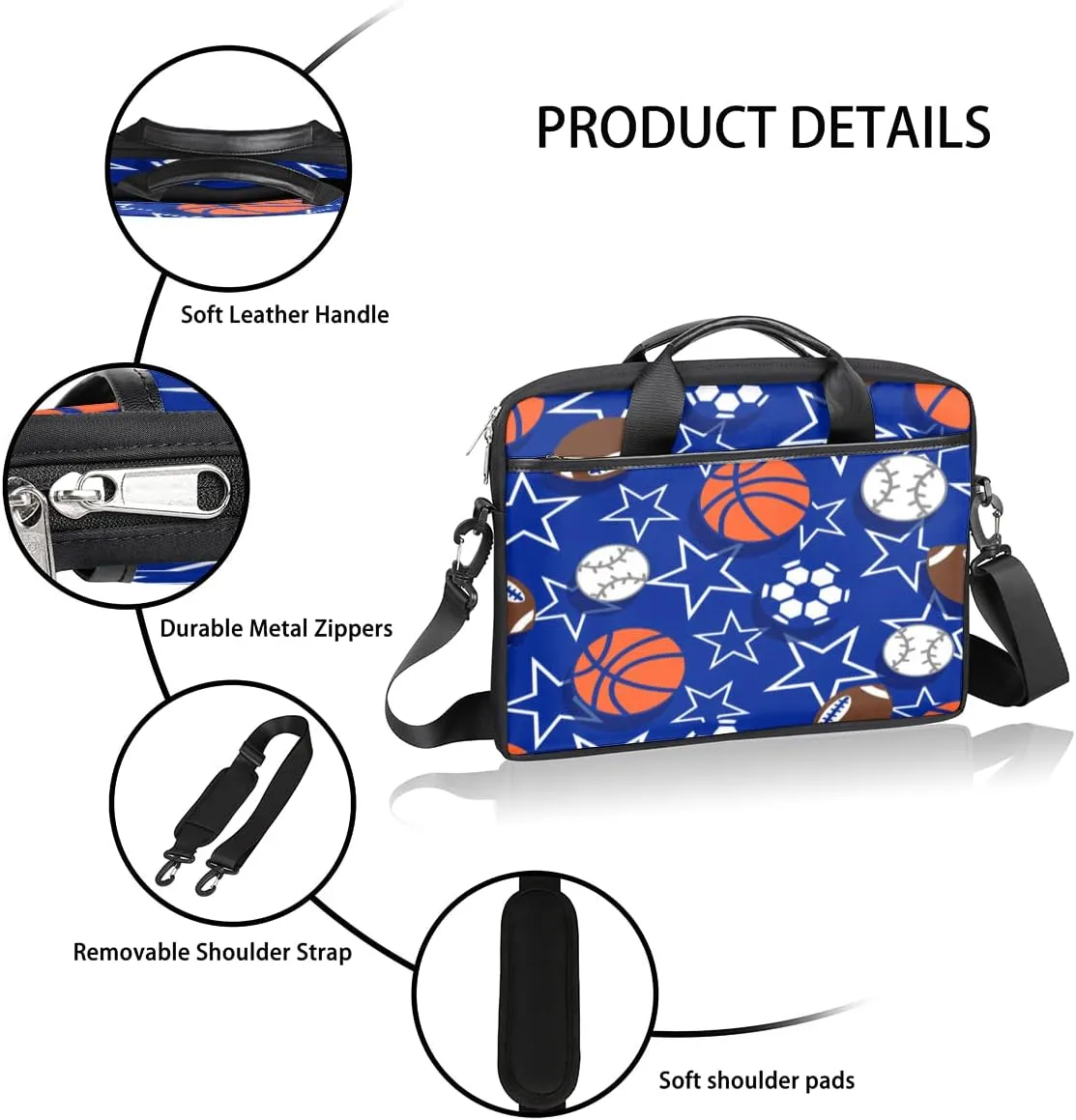 Beautiful Peacock Tail Watercolor Laptop Shoulder Messenger Bag Waterproof Laptop Briefcase with Handle Padded Strap