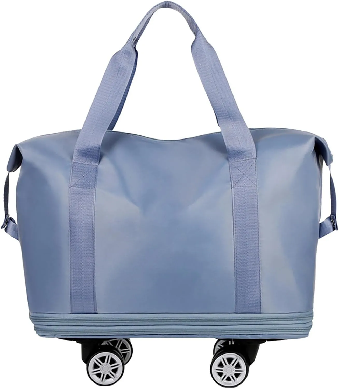 Beente Travel Bag with Wheels,Large Capacity Travel Bag, Rolling Tote Bag withWheels, Universal Wheel Removable (Fog blue)