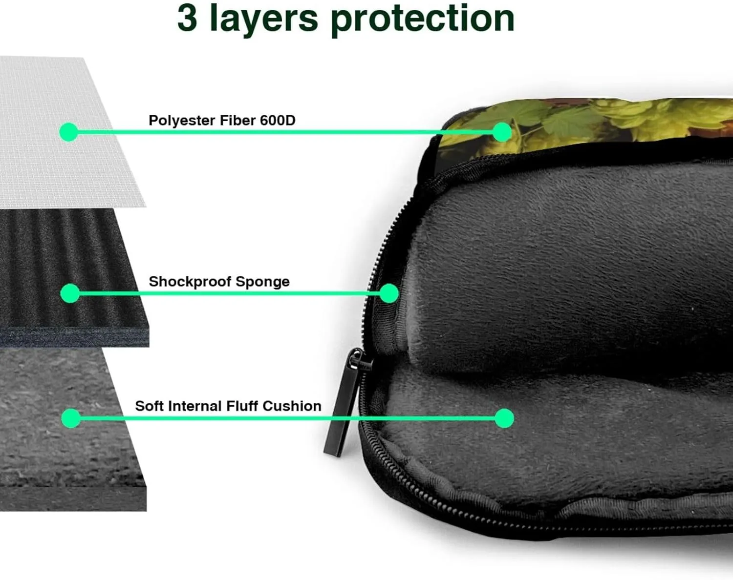 Beer and Hop Cones Laptop Tote Bag for Men Women Laptop Sleeve Shoulder Briefcase Messenger Computer Bag