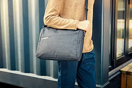 Bennett™ Mystic Unisex Adult Men's Laptop Bag 15.6 inch Side Shoulder Briefcase Satchel Messenger Business Bags for Men & Women Front Pocket for Laptop Accessories - Black (6 Month Warranty)