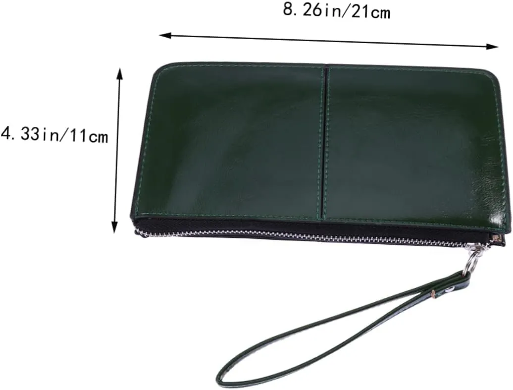 BESPORTBLE Zipper Buckle Clutch Purse Women Evening Dark Handbags Ladies Wallet High Capacity Envelope Bag Mobile Handbag Holder Green