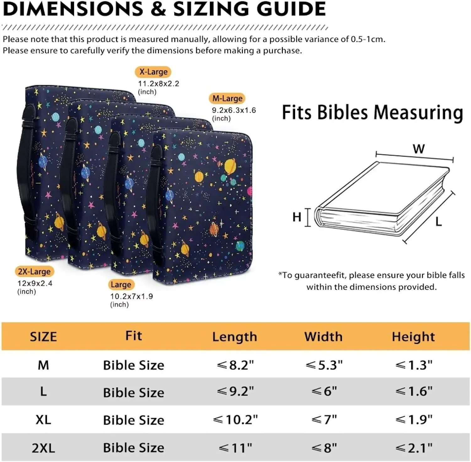 Bible Cover for Men Women Dustproof PU Leather Study Bible Protective Bag Handy Storage Bag with Handle Size M-2XL