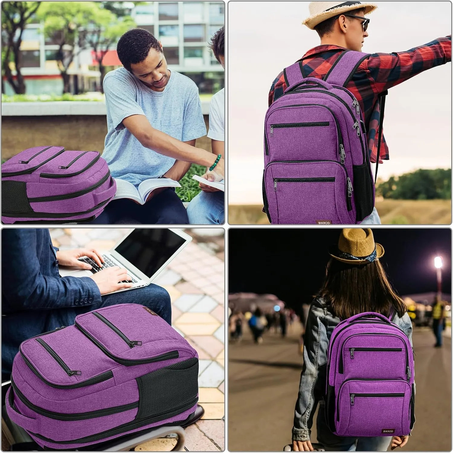 BIKROD Backpack for Girls Women, School Backpack for Teen Boys, Lightweight Casual High School Bookbag, Daily-use Travel Laptop Backpack with USB Charging Port Fits 15.6 Inch Notebook