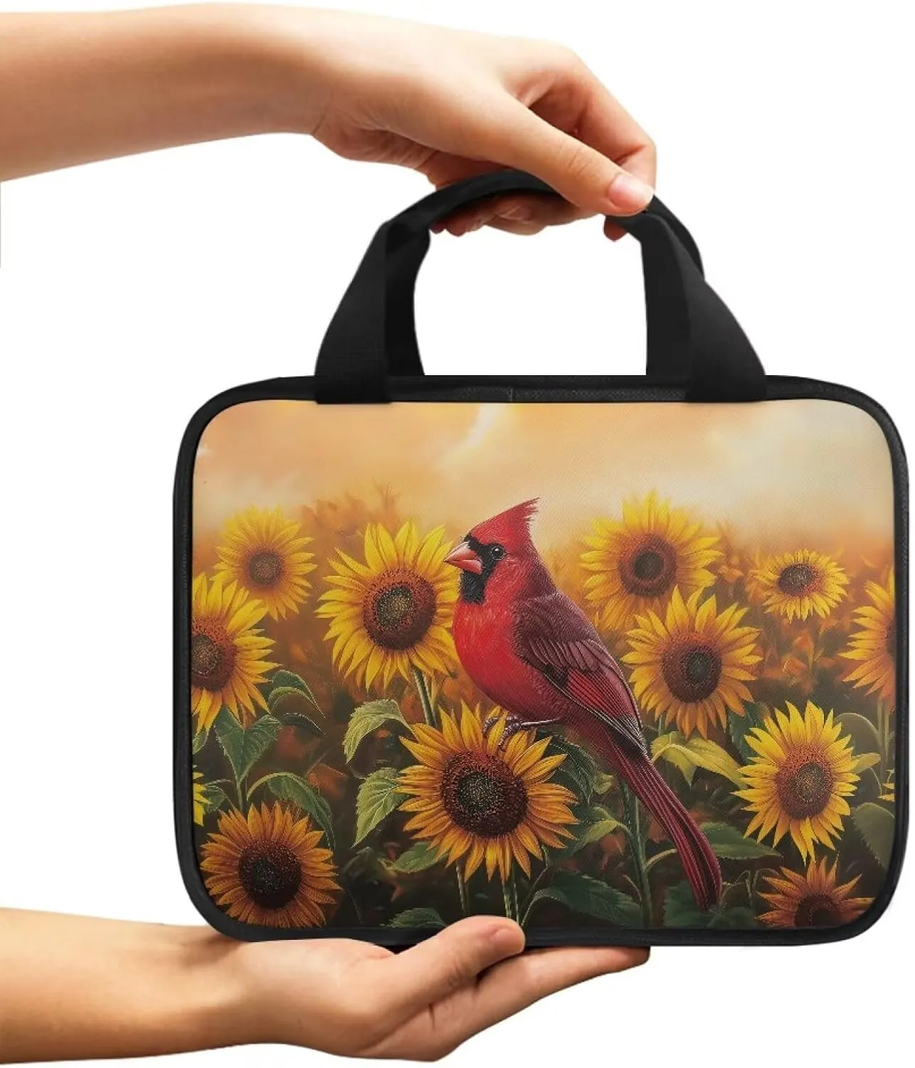 Bird Sunflower Bible Covers for Women Ladies Waterproof Bible Carrying Case with Handle Stylish Bible Holder Case Lightweight Church Bag Gift for Mother Lady Women Men