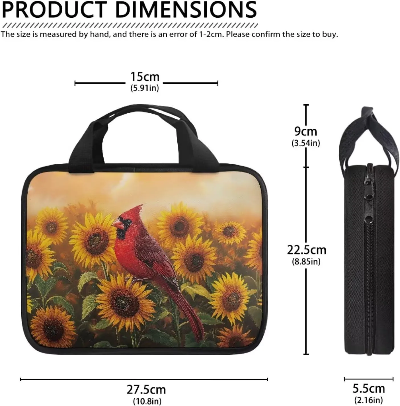 Bird Sunflower Bible Covers for Women Ladies Waterproof Bible Carrying Case with Handle Stylish Bible Holder Case Lightweight Church Bag Gift for Mother Lady Women Men