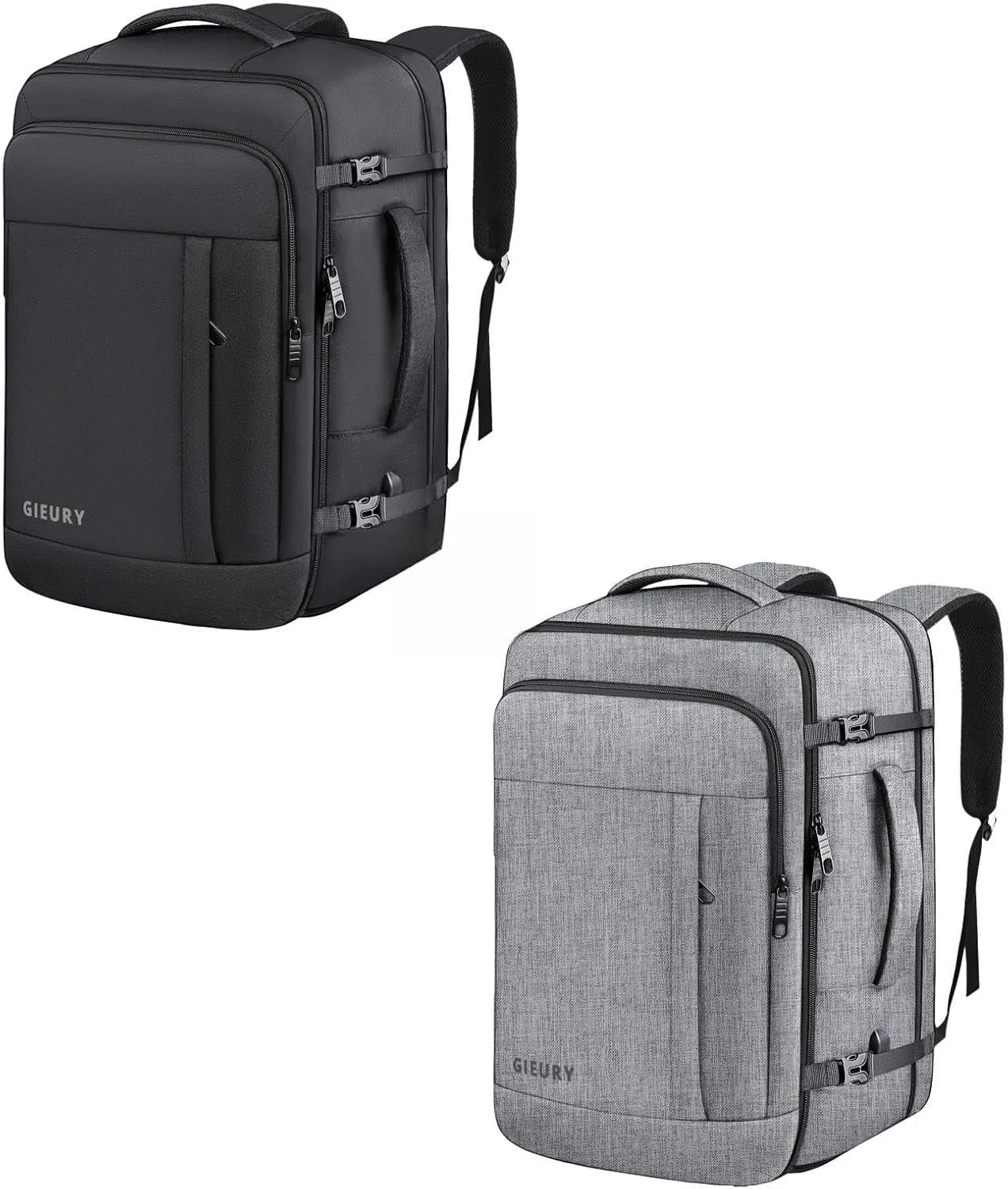 Black and Grey Carry On Backpack Bundle