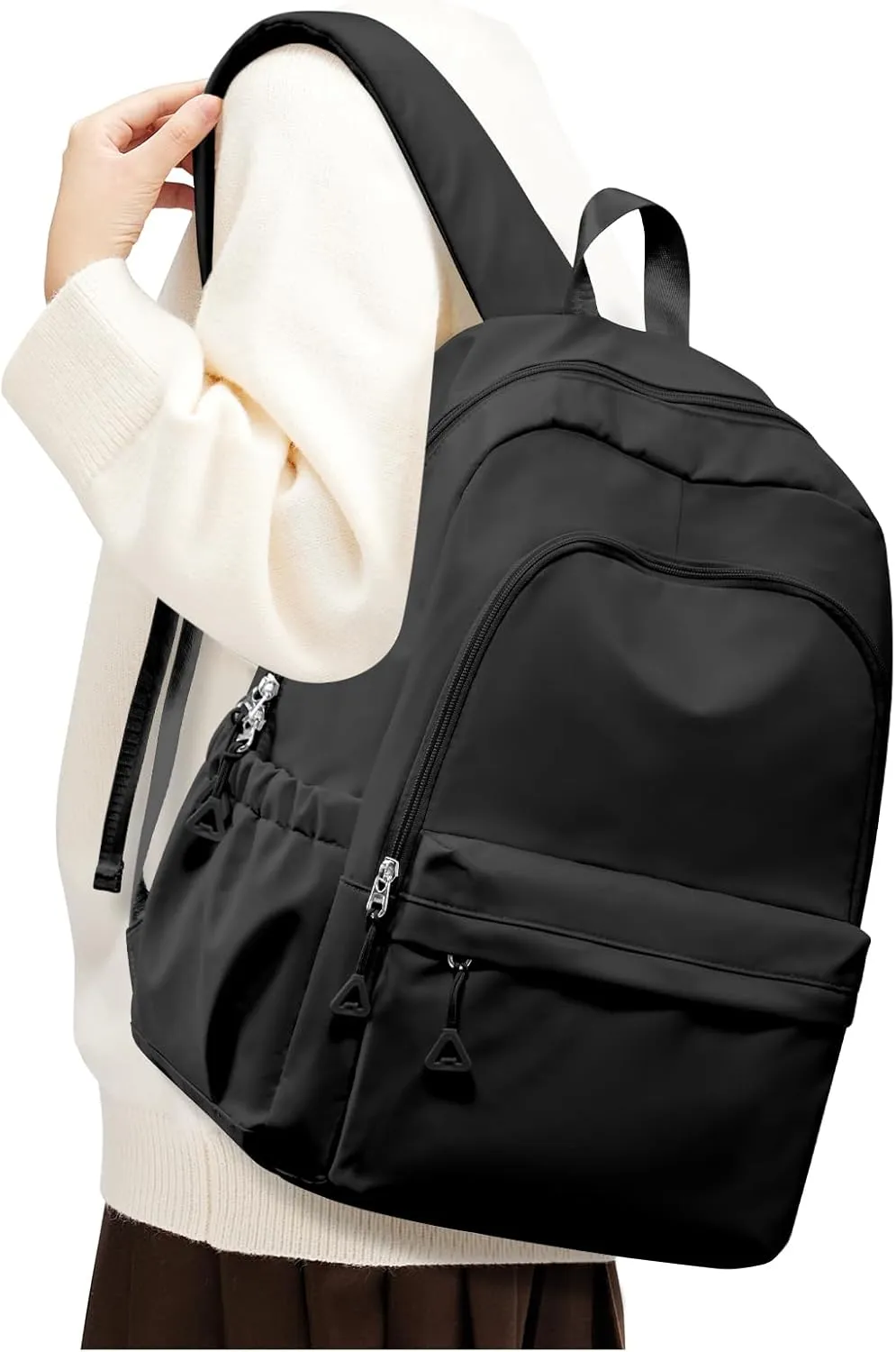 Black Backpack for School, High School Bookbag Back Pack for Teens Girls Boys, Lightweight College Backpack Bookbag for Women Men, Simple Casual Daypack Backpack Mochilas Escolares para Adolescentes
