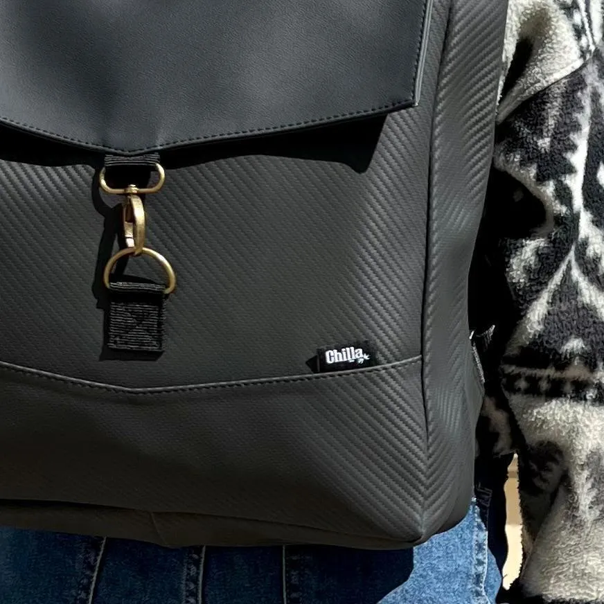 Black Texture Large Students Backpack