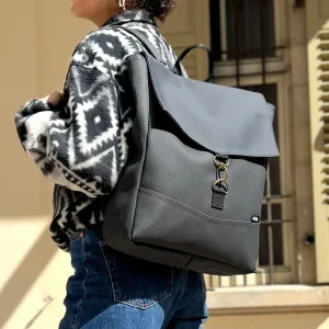 Black Texture Large Students Backpack
