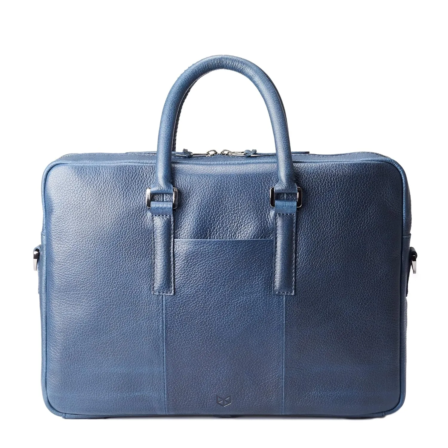 Blue Office Briefcase Men Attache, Document Portfolio Messenger Shoulder Bag, Laptop Business Work Crossbody, Custom Engraved Gift