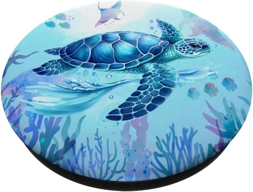 Blue Turquoise Ocean Love Sea Turtle PopSockets Adhesive PopGrip