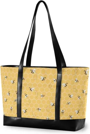 Blueberry Fruit Laptop Tote Bag for Women - Canvas Teacher Work Travel Bag with Zipper