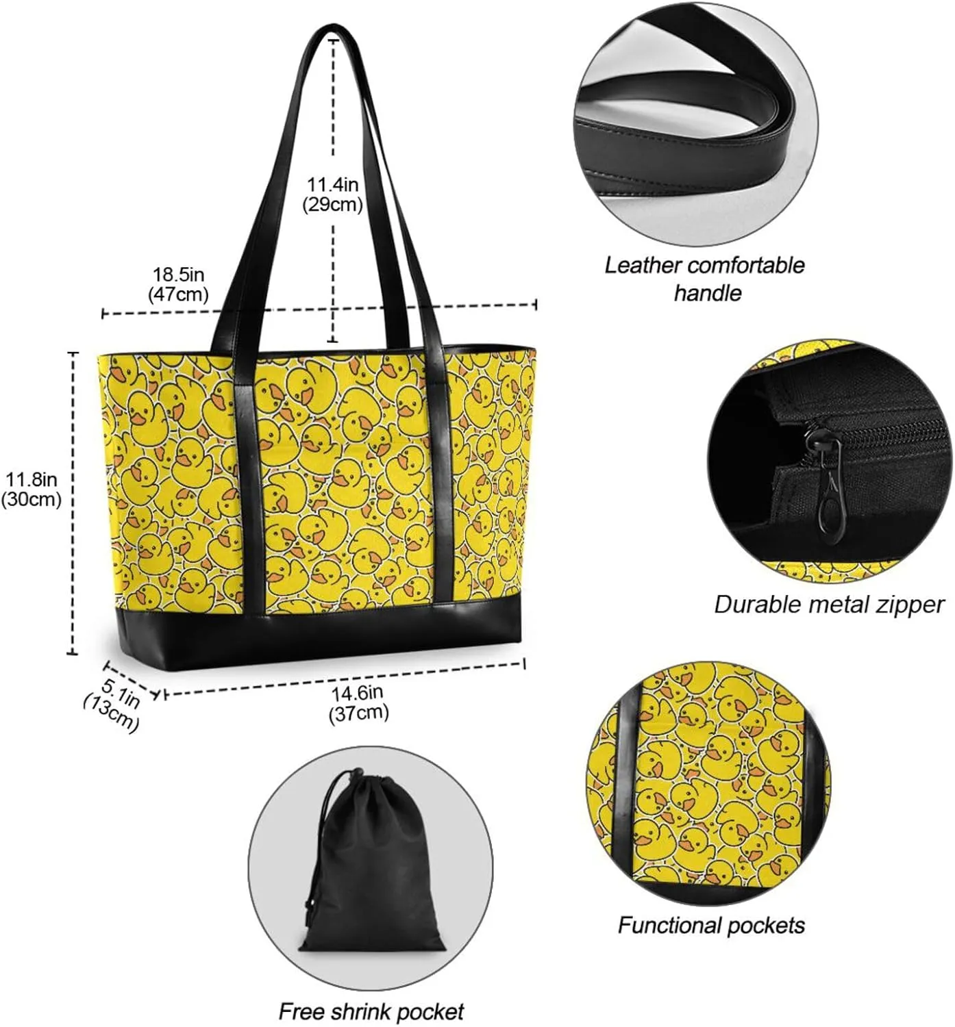 Blueberry Fruit Laptop Tote Bag for Women - Canvas Teacher Work Travel Bag with Zipper