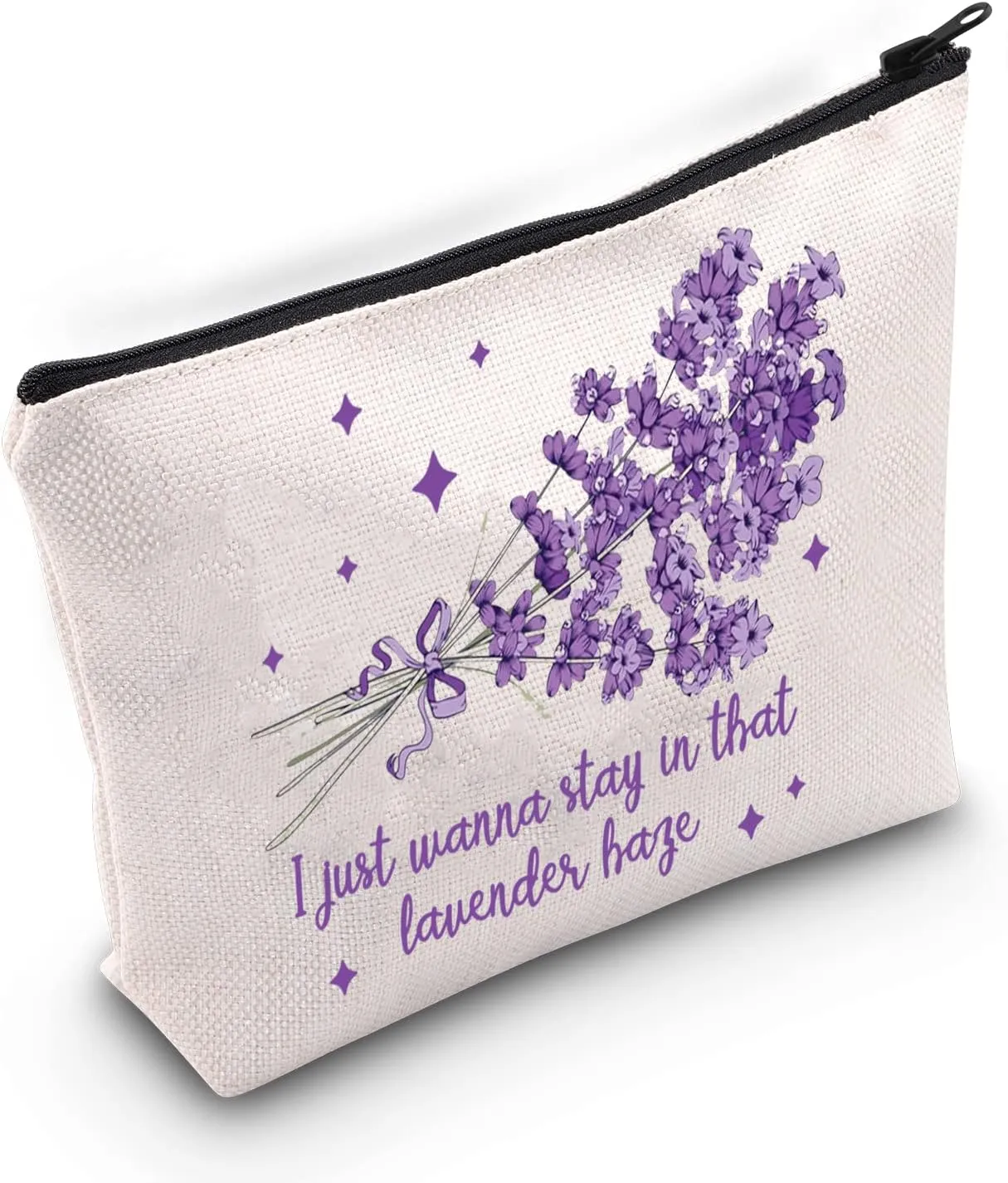 BLUPARK Singer Inspired Gift Lavender Print Makeup Bag Music Album Gift for Singer Fan Singer Song Gift Song Lyrics Gift (Lavender Haze)