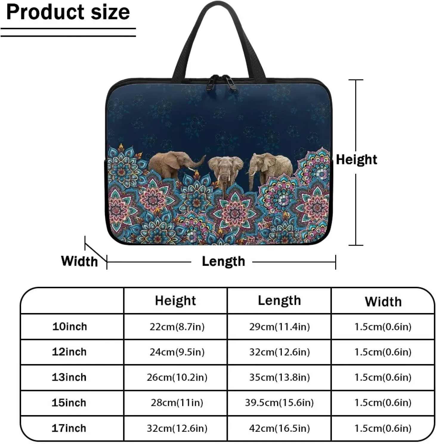 Boho Aztec Print Laptop Sleep Bag for Men Slim Briefcase Laptop Messenger Bag 17inch Laptop Sleeve Case Handbag Laptop Cover Cute Laptop Tote Bag for 14"15"15.6"17.3"Laptop