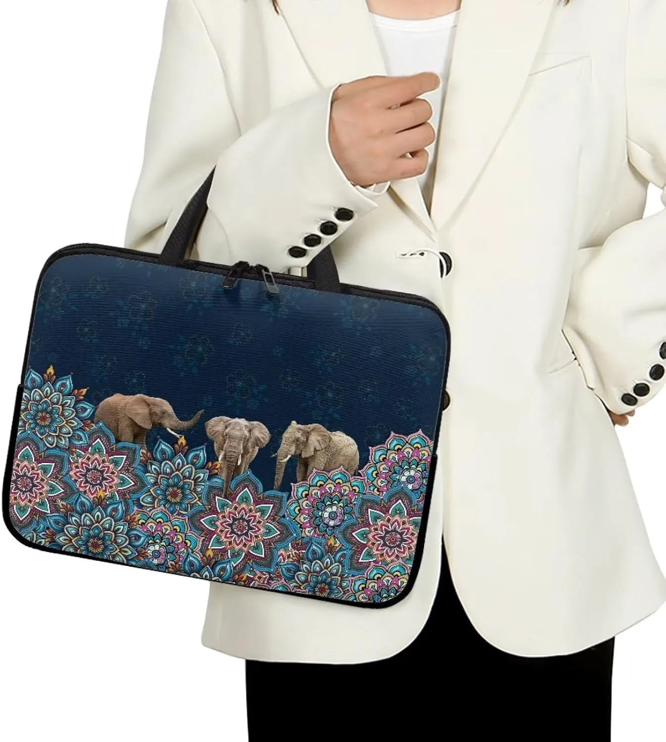 Boho Aztec Print Laptop Sleep Bag for Men Slim Briefcase Laptop Messenger Bag 17inch Laptop Sleeve Case Handbag Laptop Cover Cute Laptop Tote Bag for 14"15"15.6"17.3"Laptop