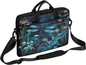 Boho Dragonflies Flowers 15 Inch Laptop Bag Laptop Shoulder Bag Computer Cases for Laptops or Tablets